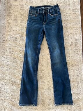 American Eagle Outfitters Women's Dark Blue Flare Jeans